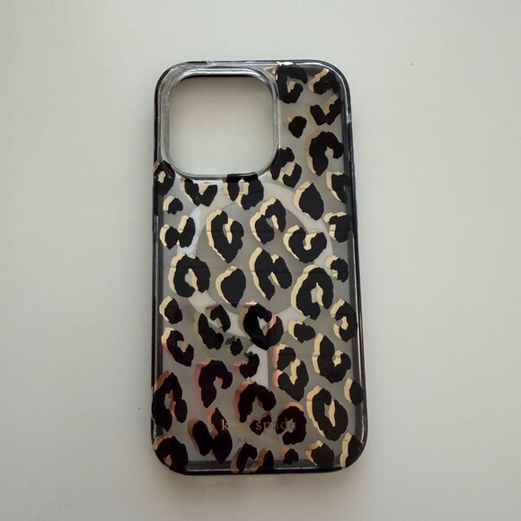 Kate Spade Case Apple iPhone 14 Pro Leopard Print Crossbody Faux Quilted Leather - Picture 4 of 16